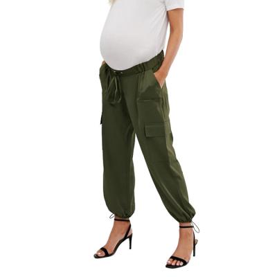 China High Elastic Maternity Side Waist Anti-allergy Pocket Pants Pregnant Woman for sale