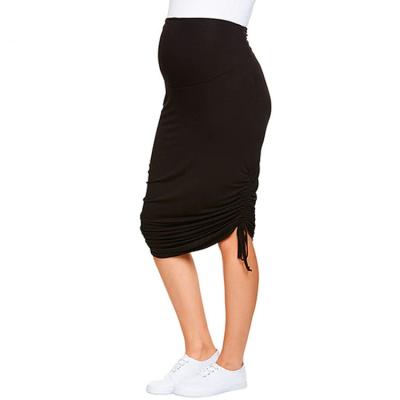 China Comfortable Anti-allergy Anti-allergy OEM Pleat Side Long Belt Maxi Maternity Skirt for sale