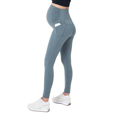 China Breathable Anti Allergy Over The Top Maternity Pants And Bump Band Side Pocket Capris for sale