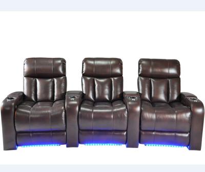 China New Modern Adjustable Home Theater Cinema Extended Seating Sofa (Other) With Led Decor Light for sale