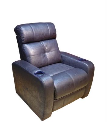 China Adjustable Simple Style Home Furniture Soft Recliner (Other) Leather Sofa With Console Cup Holder for sale