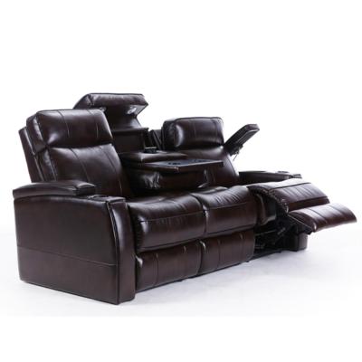 China Hot Sale Adjustable Functional Power Recliner (Height) Genuine Leather Sectional Sofa for sale