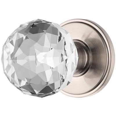 China American traditional decorate door hardware zinc bedroom bathroom crystal ball clear glass door knob lock for sale