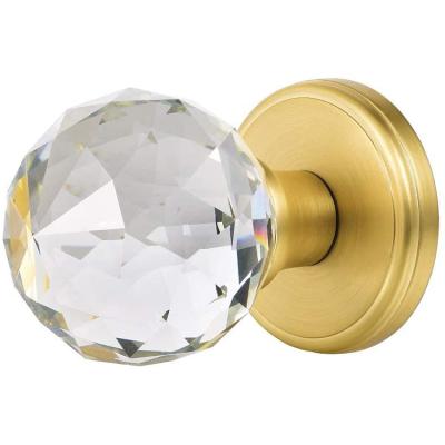 China American Traditional Decorate Glass Door Hardware Clear Crystal Ball Door Knob Lock For Bedroom for sale