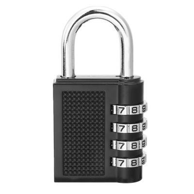 China Black 4 Digit Dial Durable Outdoor Heavy Duty Combination Padlock Easy Installation And Security Gym Savings Code Lock for sale