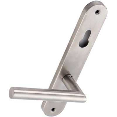 China Modern Stainless Steel Door Handle Set Long Backplate Polished Chrome Sprung Lever uPVC / Lever for sale