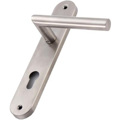 China Modern Long Backplate Door Handle Set Polished Chrome Sprung Lever / Lever uPVC for sale