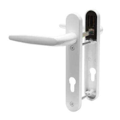 China Easy Installation And Durable UPVC Aluminum Alloy White Handle Universal Door Handle With Plate for sale