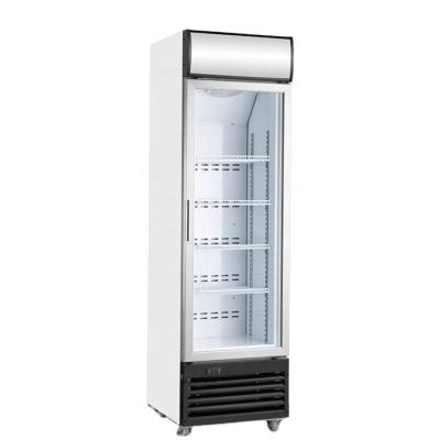 China Hotel Commercial Door Beverage Refrigerator Pepsi Cola Display Refrigerated Vertical Glass Fridge Freezer for sale