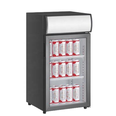 China Mini Hotel Supermarket Commercial Multilayer Refrigerator Door Display Glass Cooler for sale