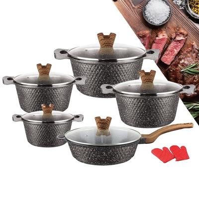 China Sistema de aluminio del Cookware del palillo de la cocina 12pcs no con la manija de madera en venta