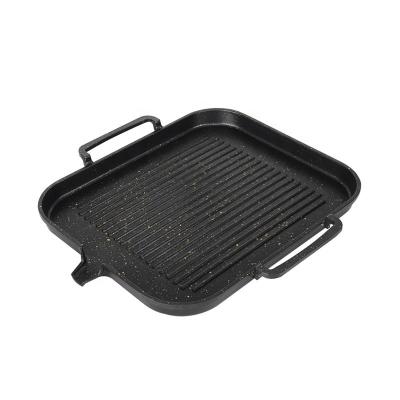 China Rechteck geteiltes Induktions-Gas Stovetop grillen Pan For-GRILL ohne Topf-Abdeckung zu verkaufen