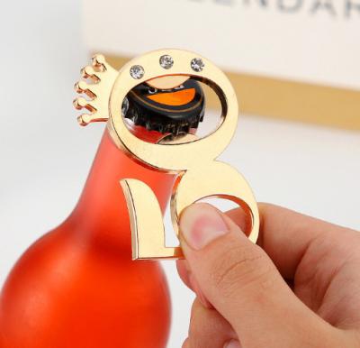 China China creative commemorative gifts, promotional gifts, European and American parties, birthday gifts, crown number 50 bottle opener for sale