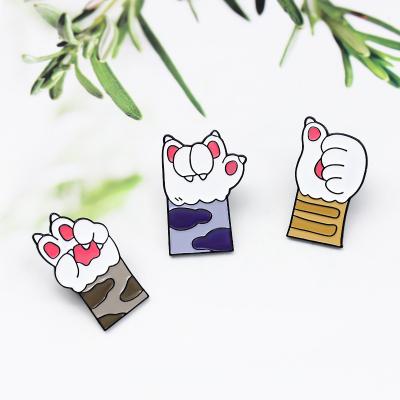 China Any Cute Cat Claw Game Creative Fashion Alloy Brooch Pin Animal Badge for sale