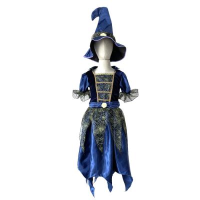 China Polyester Halloween Children Witch Costume Girl Witch Masquerade Elf Princess Dress Witch Dress Up Clothes New for sale