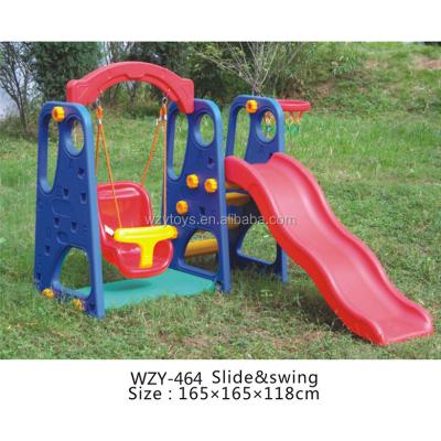 China Happy And Safe Kids Slide With Swing , Plastic Playground Slide For Kids 170*173*138cm for sale