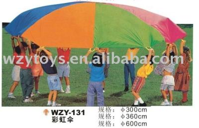 China Beach Chair Rainbow Umbrella Teamwork Game Parachutes for sale