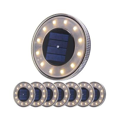 China High Quality Waterproof Outdoor 12 LED Garden Solar Powered Underground Lights For Street Pathway Garden Lawn Stair Ground for sale