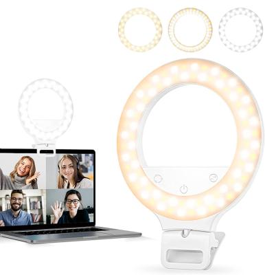 China Newest 5 Inch 1100mAh Battery Clip on SmartPhones Tilt Selfie Mobile LED Ring Light for Smartphone Computer Laptop for sale