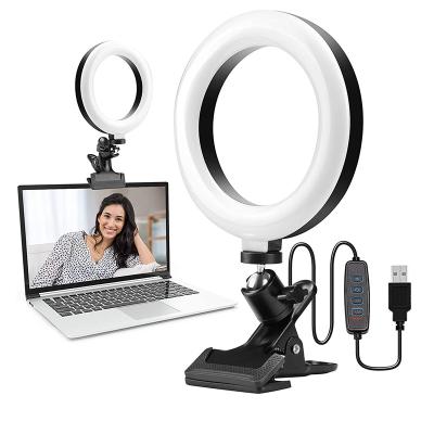 China Mini 2022 Best Selling Cheap 6 Inch Selfie Ring Light With Clip On Laptop Mount for sale