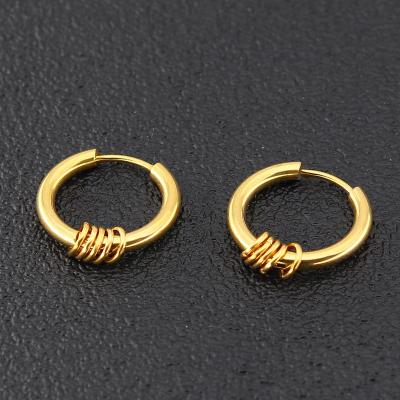 China China Wholesale Titanium Steel Alloy Fine And Different Color Jewelry Cheap Titanium Steel Circle Earrings For Men And Women for sale