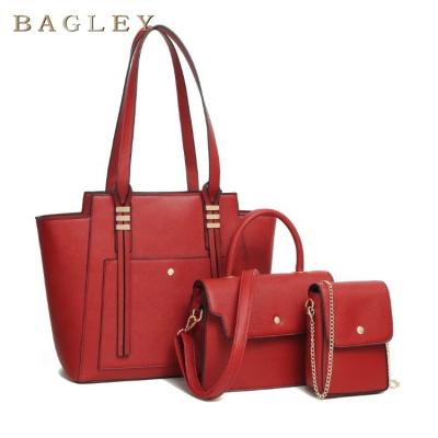 China Other Bagley Fashion High Quality Large Capacity Three-piece Luxury Three-piece Handbag 2021 New Material Multifunctional Girls Bead Handbags for sale