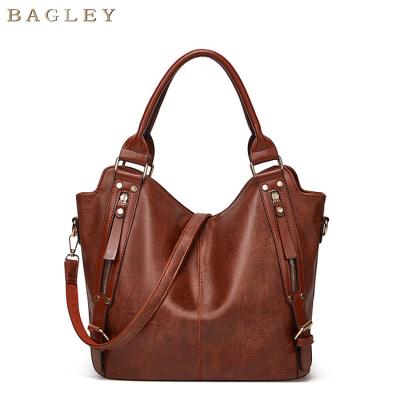 China Bagley anti-theft famous brands leather private label purse handbag hobo bags women shoulder designer handbags famous brands for sale