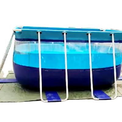 China Swimming Pool Metal Outdoor Playground Customized Frame Swimming Pool Stents Transparent Pool for sale