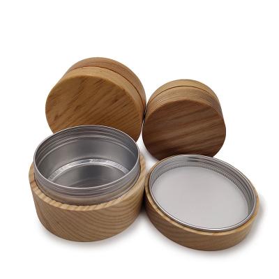 China Cosmetic Various Aluminium Jar Sealed Packaging wooden & bamboo jars bamboo cosmetics jar 250ml for sale