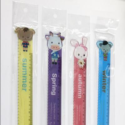 China Plastic office and school supplies Korea imported stationery, factory price cute animal shape plastic ruler promotion for sale