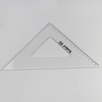 China Factory direct sale 45/90 degree 16/14cm 6 inch triangle plastic angle measuring ruler for sale