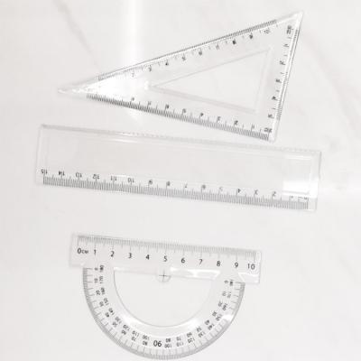 China Learning Tools 45/90 Degree Plastic Triangle Angle Measuring Ruler for sale