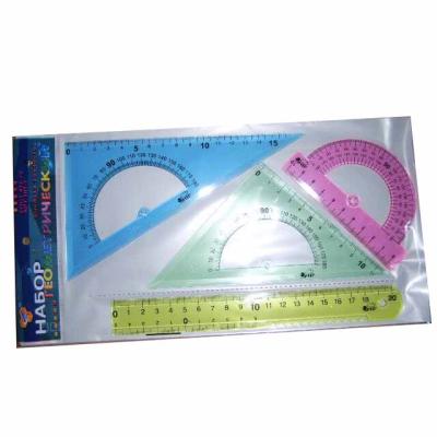 China Learning Tools 4 Piece Semicircular RulerWholesale Ferrule Ruler Set Ruler Student Ruler High Quality Plastic Set for sale