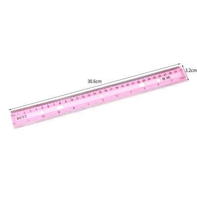 China Studying Tools Wholesale Price 30cm Student Plastic Ruler Stationery Drawing Ruler For Custom Logo for sale