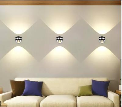 China Modern RGB Led Wall Light Home Decorations For Bedroom Crystal Wall Sconce Up And Modern Down Fixture Indoor Led Lights for sale