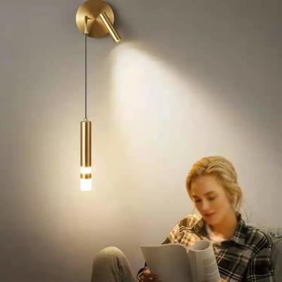 China Nordic Modern Minimalist Hotel Bedroom Bedside Wall Lamp Living Room Background Wall Spotlight Reading Wall Light for sale