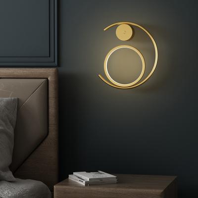 China Nordic modern minimalist modern bedside decoration bedroom hotel lighting sconce background living room luxury wall lamp for sale