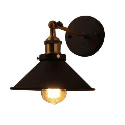 China Traditional Single Head Retro Metal Industrial Wooden Wall Lamp for Hallway Home Decorate Wall Light for sale