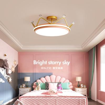 China Nordic modern cute led room light kids room mounted princess girl crown light outdoor bedroom light for sale