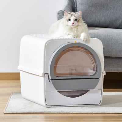 China Hot-selling New Product Travel Fully Folding Portable Cat Toilet Cat Litter Box for sale