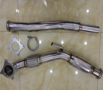 China 304 stainless steel downpipe for golf GTI MK5 MK6 gti Jetta A3 2.0T downpipe with 200 cell sport cat 3