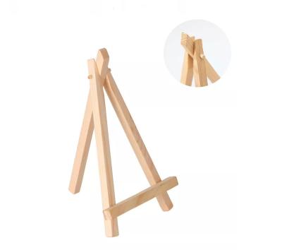 China Mini Wooden Display Stand Natural Wooden Tripod Craft Home Decorations DIY Wooden Stand For Showing Photos for sale