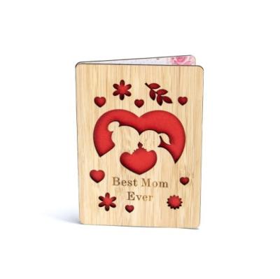 China Europe Popular Wholesale Bamboo Mother's Day Greeting Cards Mother's Day Gifts With Envelopes for sale