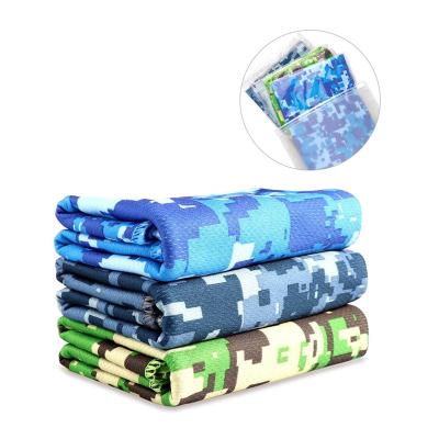 China Wholesale Light Weight Camouflage Quick Dry Instant Cooling Tablet PVA Camouflage Cooling Towel for sale