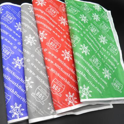 China Recycled Materials Custom Printed Coated Paper Burger Parchment Wrapping Paper for sale