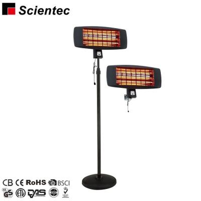 China Outdoor Factory Supply Direct Drawing Switch 3 Quartz Heating Elements Home Heater Standing Electric Quartz Heater for sale