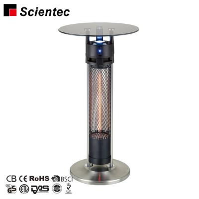 China High Efficiency Outdoor Smart Tempered Floor Standing Electric Heater Glass Table Top Outdoor Table Heater for sale