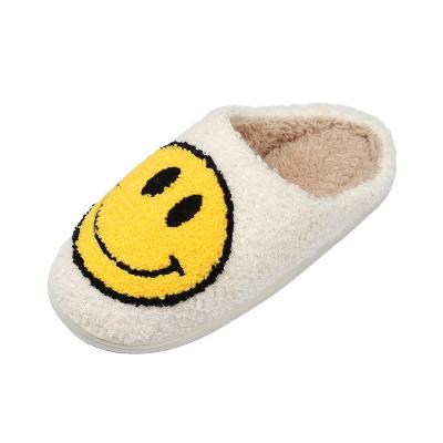 China Good Smiley Face Women's House Slipper Custom Sale Cute New Fashion Trend Shoes Ladies Winter Home Fluffy Bedroom for sale