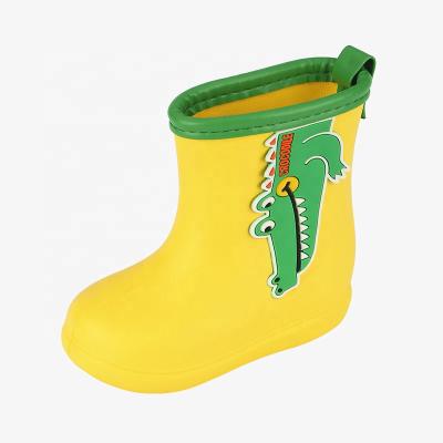 China Lovely animal pattern thermal boots anti children light baby cute raincoat soft sole rubber slippery boy waterproof kids rain boots for sale