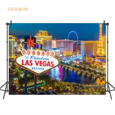 China Seamless Las Vegas party decoration photography backdrop casino city photo background for birthday for sale